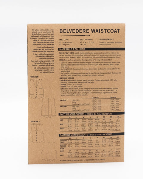 Belvedere Waistcoat - Men's sizes XS-4XL