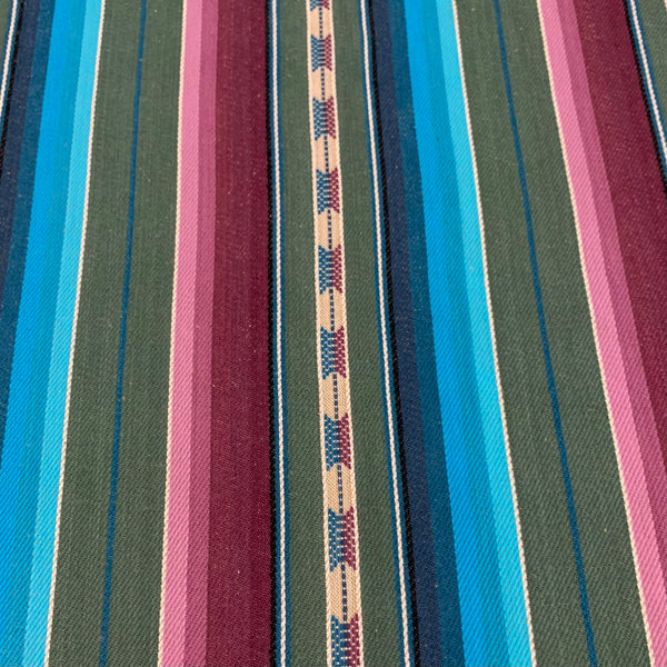 Aztec Heavy Weight Cotton Woven Fabric - Plum Turquoise Dark Sage