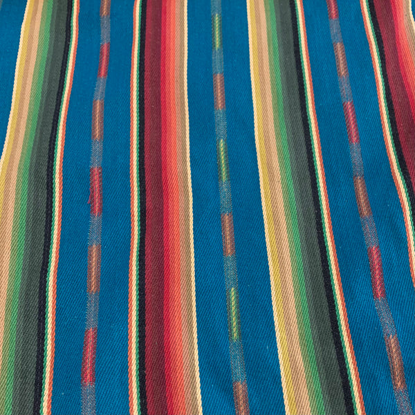Mexican Style Heavy Weight Cotton Woven Fabric - Teal Rust Mustard (Jewel Tones)