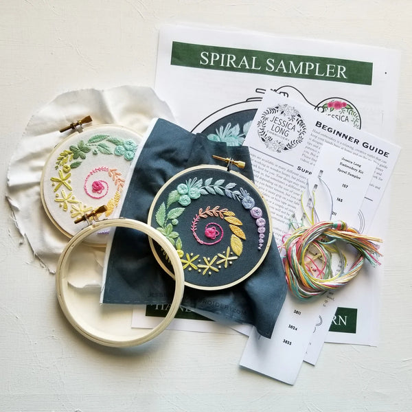 Spiral Sampler Embroidery Kit - Beginner Friendly