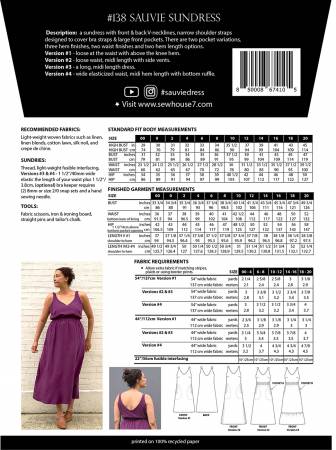 Sauvie Sundress Pattern - sizes 00-20