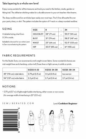 Studio Tunic Pattern - sizes 0-34