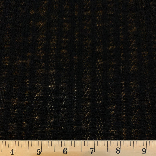 Lacey Wool Knit Fabric - Black