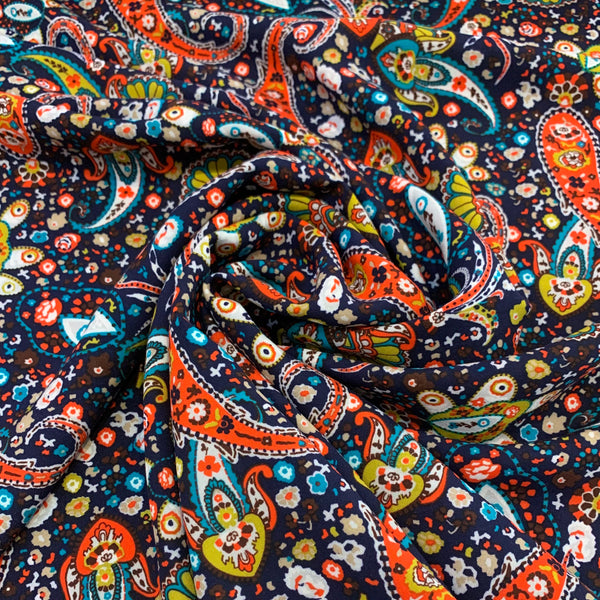 Paisley Rayon Challis Fabric