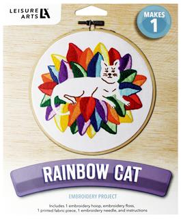 Rainbow Cat Embroidery Kit