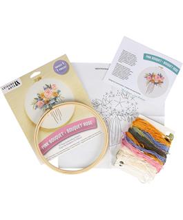 Pink Bouquet Embroidery Kit