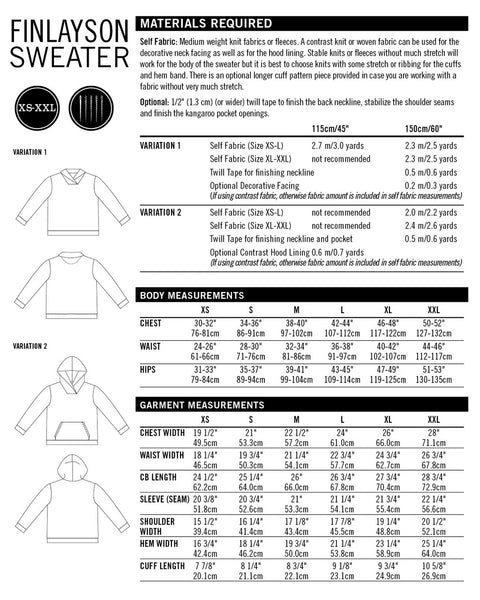 Finlayson Sweater Pattern - Men's sizes XS-XXL