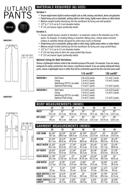 Jutland Pants Pattern - Men's sizes 30-45