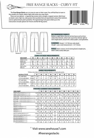 Free Range Slacks Pattern - sizes 18-34