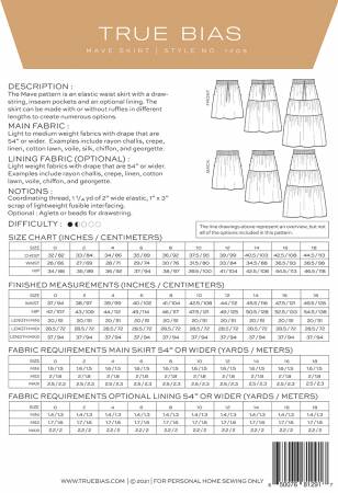 Mave Skirt Pattern - sizes 0-18