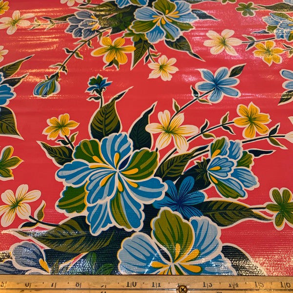 Hibiscus Oilcloth - Dark Pink
