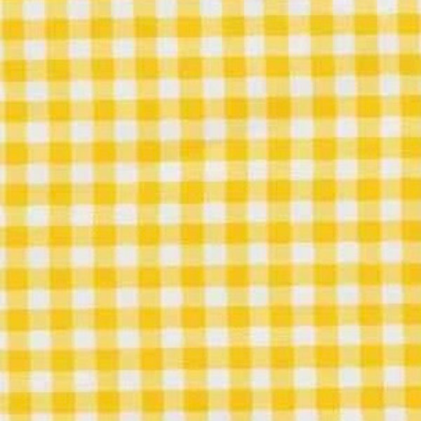 Gingham Oilcloth Fabric - Yellow