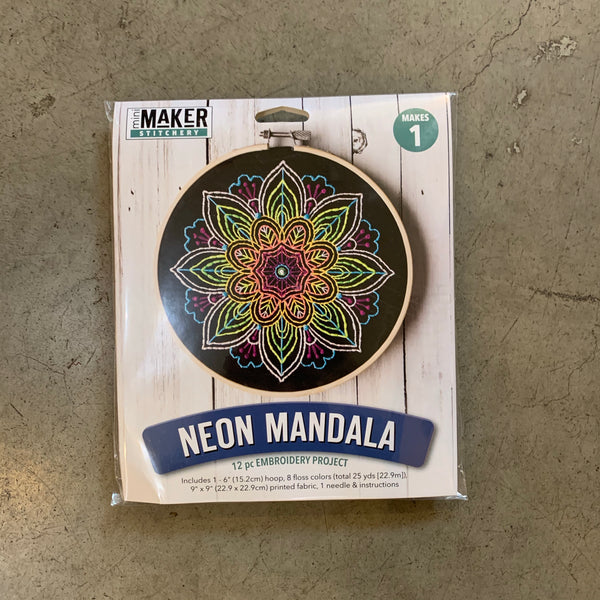Neon Mandala Embroidery Kit