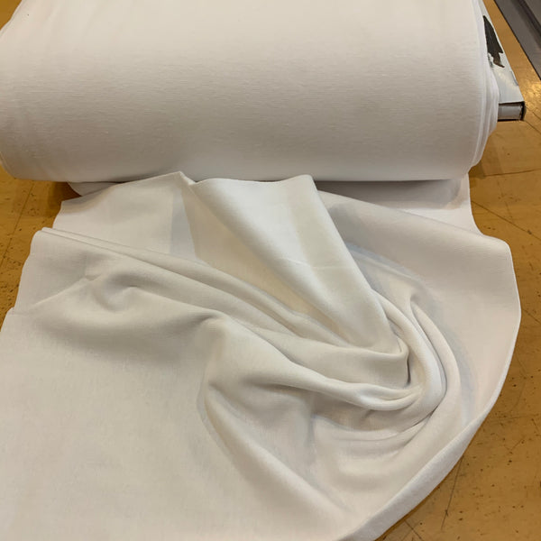 Stretch Cotton Lycra Ribbing Fabric - White