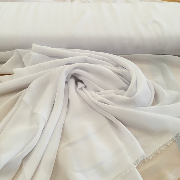 Polyester Chiffon - White