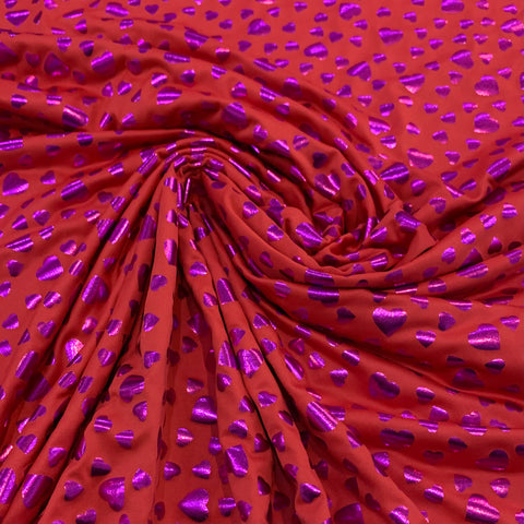 Hologram Hearts Nylon Spandex Fabric