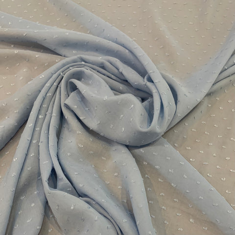 Rayon Clip Dot Fabric - Baby Blue