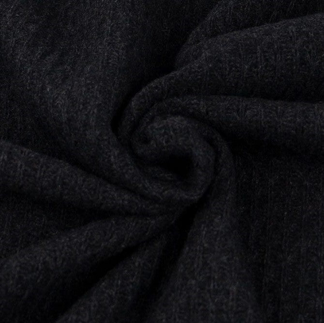 Texture Weave Wool Coating Fabric - Charcoal