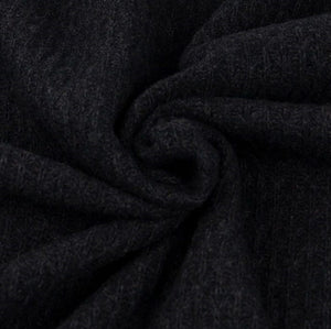 Texture Weave Wool Coating Fabric - Charcoal