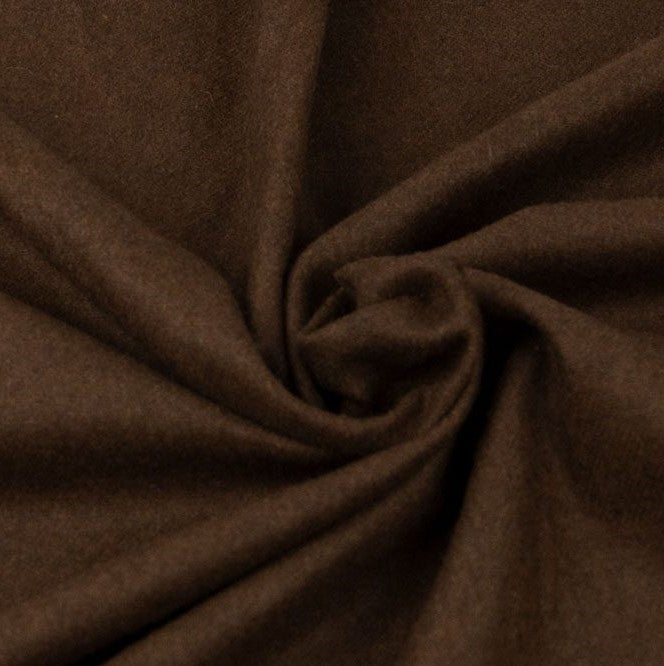 Wool Melton Fabric - Chocolate Brown