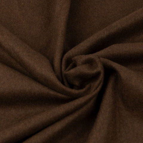 Wool Melton Fabric - Chocolate Brown