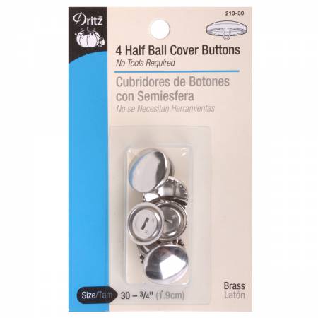 Dritz Button Cover Half Ball Size 30 - 3/4in