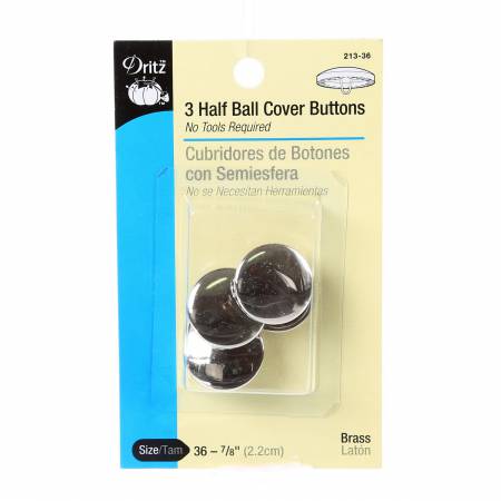 Dritz Button Cover Half Ball Size 36 - 7/8in
