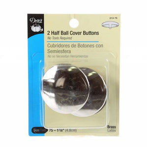Dritz Button Cover Half Ball Size 75 - 1-7/8in