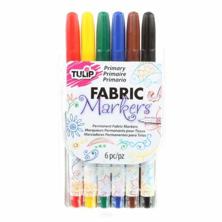 Tulip Fine Tip Primary Color Fabric Markers - 6 Pack - Marker - Art  Supplies - Notions
