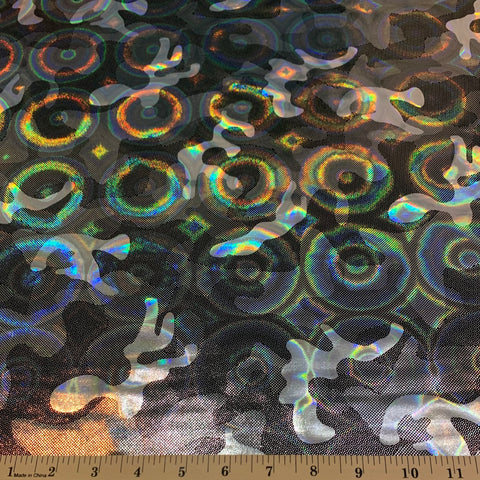 Disco Camo Hologram Foil Knit Fabric