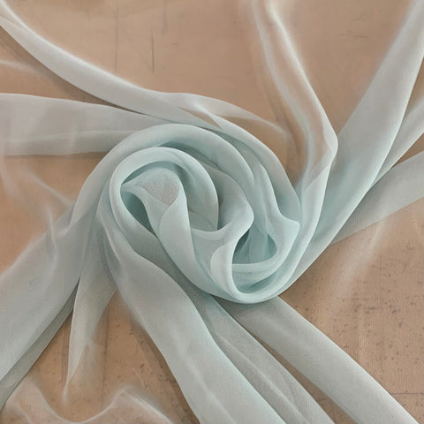 Silk Chiffon Fabric - Light Robins Egg Blue