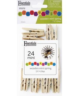 EBL Wood Clothespins Mini Spring  1 3/4" 24pc