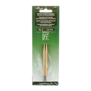 Clover Takumi Bamboo Interchangeable Circular Knitting Needles No 9