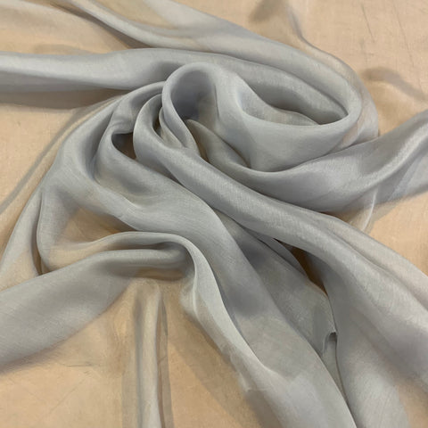 Silk Chiffon Fabric - Silver Grey