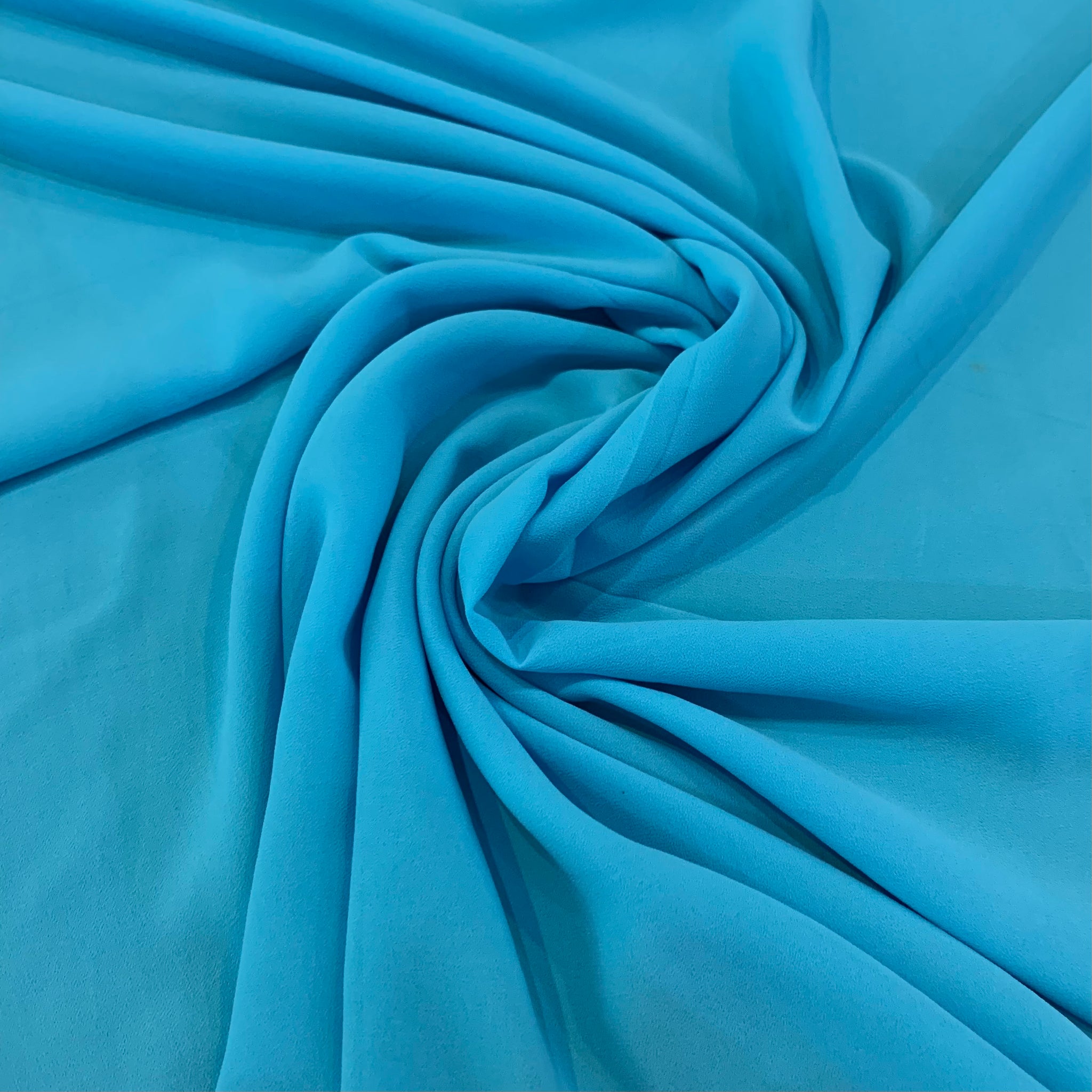 Polyester Crepe Fabric - Aqua