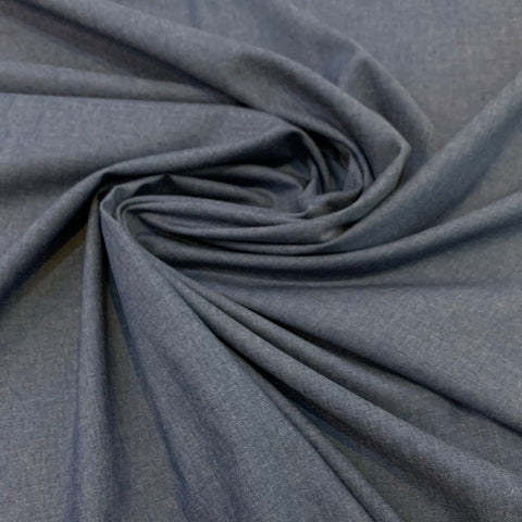 Laundered Cotton Chambray Fabric - Indigo Blue