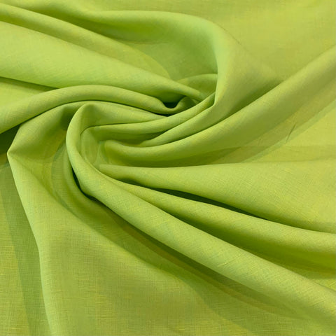 Two Tone Midweight Linen Fabric - Bright Yellow and Powder Blue