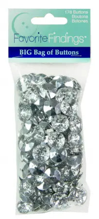 Favorite Findings Clear Gem Button 5/8in 16mm Value Pack