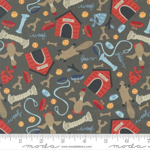 Dog Daze Lets Play Cotton Fabric - Dirt 20841 18