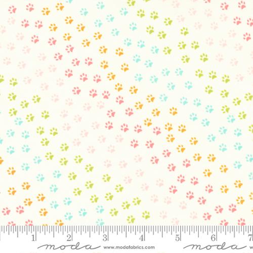 Here Kitty Kitty Paws and More Paws Cotton Fabric - Cream 20835 11