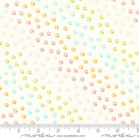 Here Kitty Kitty Paws and More Paws Cotton Fabric - Cream 20835 11