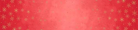 Ombre Flurries Winter Snowflakes Metallic Cotton Fabric - Cherry 10874 314MG