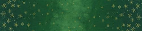 Ombre Flurries Winter Snowflakes Metallic Cotton Fabric - Christmas Green 10874 431MG