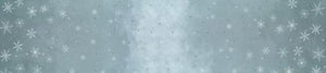 Ombre Flurries Winter Snowflakes Metallic Cotton Fabric - Platinum 10874 432MS