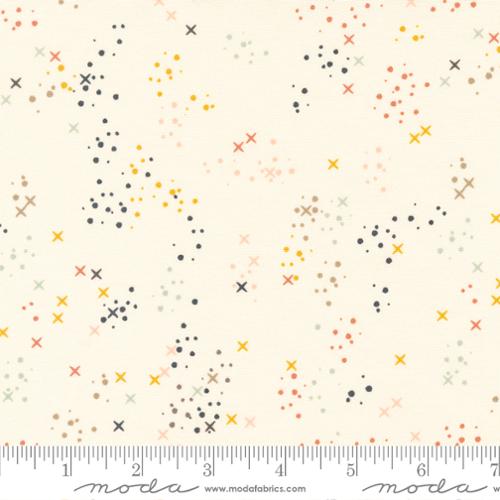 Dawn On The Prairie Stitch Confetti Dots Cotton Fabric - Unbleached 45577 11