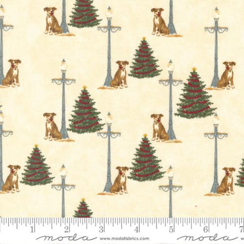 Shoppes On Main Streetlight Dog Cotton Fabric - Ecru 6921 11