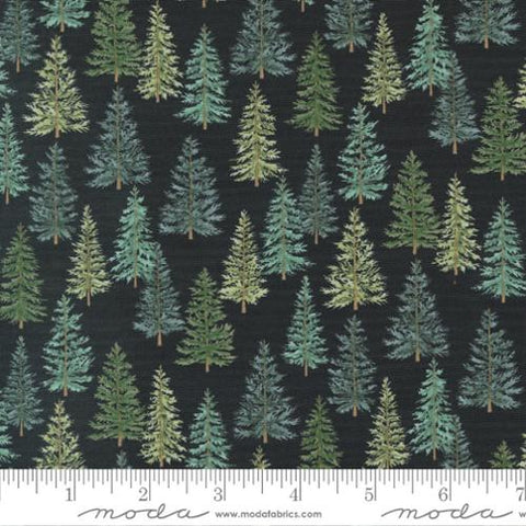 Holidays At Home Evergreen Forset Cotton Fabric - Charcoal Black 56073 13