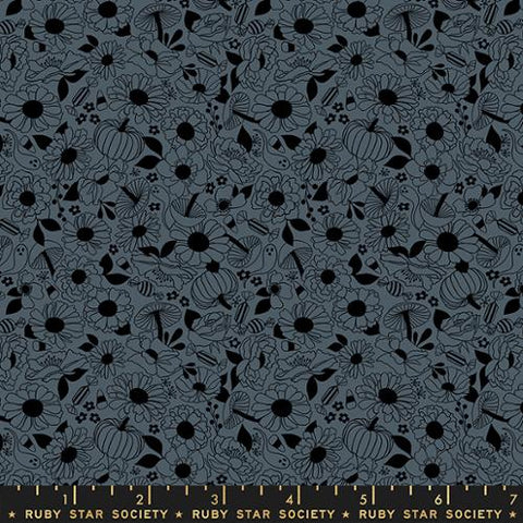 Tiny Frights Halloween Floral Cotton Fabric - Ghostly RS5117 16