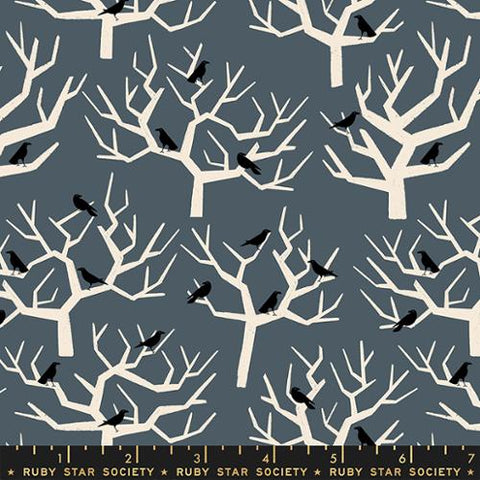 Tiny Frights The Birds Cotton Fabric - Ghostly RS5123 14