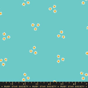 Flowerland Posies Cotton Fabric - Turquoise RS0071 14